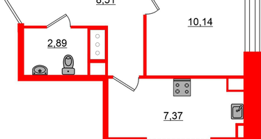 2-к. квартира, 57&nbsp;м²