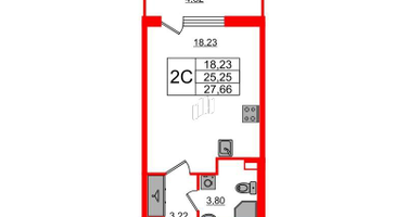 Студия, 25 м²