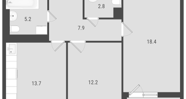 2-к. квартира, 60&nbsp;м²