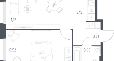 Студия, 47&nbsp;м²