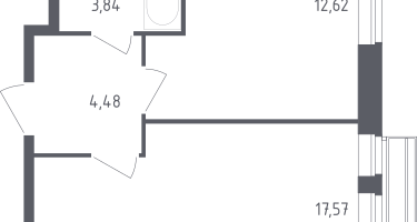 1-к. квартира, 37&nbsp;м²