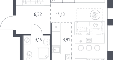 Студия, 27&nbsp;м²