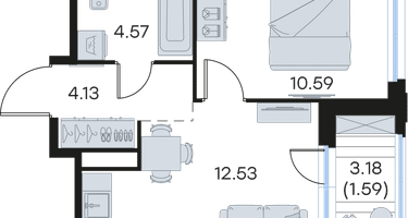 1-к. квартира, 33 м²