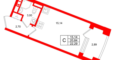 Студия, 20&nbsp;м²
