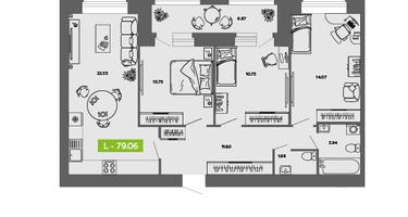 Студия, 79&nbsp;м²