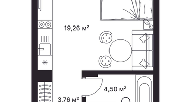 Студия, 27&nbsp;м²