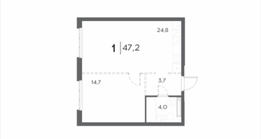 1-к. квартира, 47&nbsp;м²