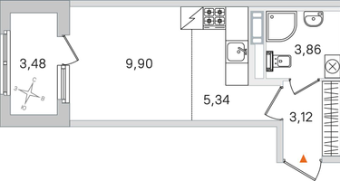 Студия, 23&nbsp;м²