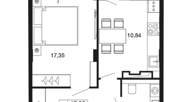1-к. квартира, 43&nbsp;м²
