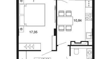 1-к. квартира, 43&nbsp;м²