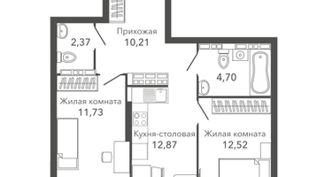 2-к. квартира, 56&nbsp;м²