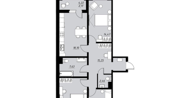 3-к. квартира, 86&nbsp;м²