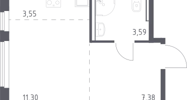 Студия, 25&nbsp;м²