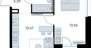 1-к. квартира, 35 м²
