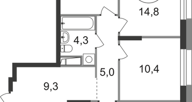 3-к. квартира, 77 м²