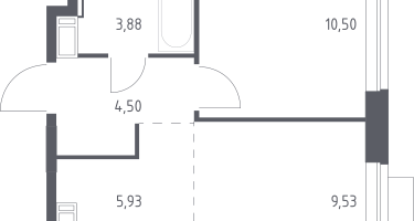 Студия, 34&nbsp;м²