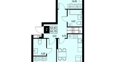 2-к. квартира, 64&nbsp;м²