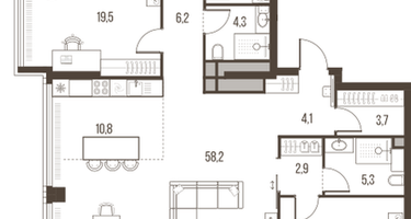 4-к. квартира, 166&nbsp;м²