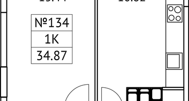 1-к. квартира, 34 м²