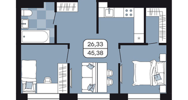 Студия, 45&nbsp;м²