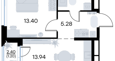 1-к. квартира, 37&nbsp;м²