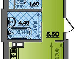 1-к. квартира, 46 м²