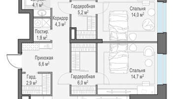 4-к. квартира, 114&nbsp;м²