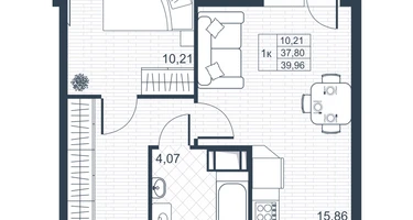 1-к. квартира, 37&nbsp;м²