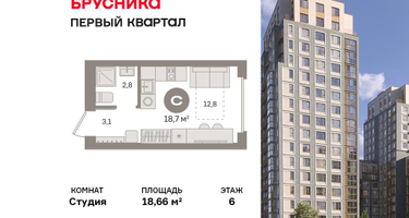 Студия, 18&nbsp;м²
