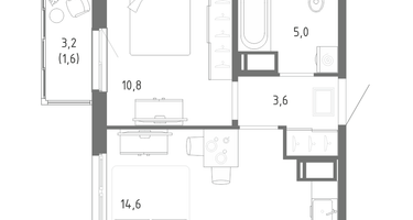 1-к. квартира, 35 м²