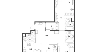 3-к. квартира, 99&nbsp;м²
