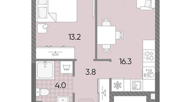 Студия, 37&nbsp;м²
