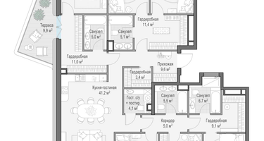 1-к. квартира, 205&nbsp;м²
