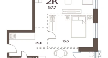 2-к. квартира, 57 м²