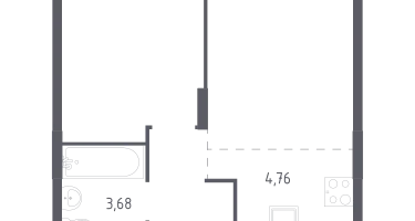 Студия, 37&nbsp;м²