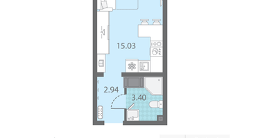Студия, 21&nbsp;м²