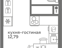 Студия, 19&nbsp;м²