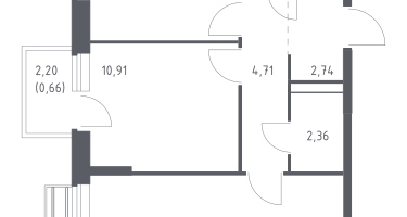 2-к. квартира, 54&nbsp;м²