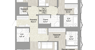 5-к. квартира, 176&nbsp;м²