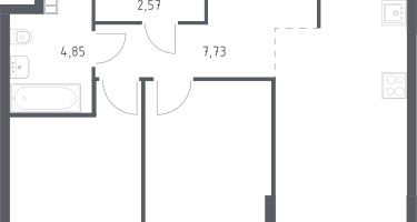 2-к. квартира, 55&nbsp;м²
