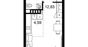 1-к. квартира, 27 м²