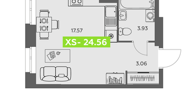 Студия, 24&nbsp;м²
