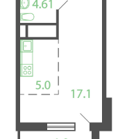 Студия, 28&nbsp;м²