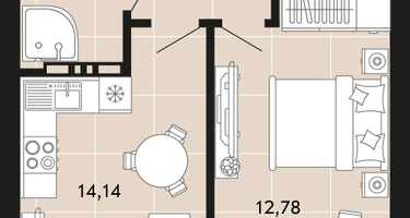 1-к. квартира, 41&nbsp;м²