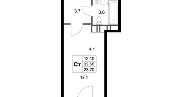 Студия, 23&nbsp;м²