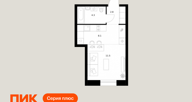 Студия, 26 м²