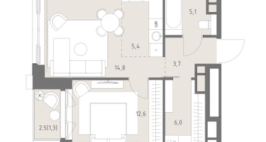 2-к. квартира, 48&nbsp;м²