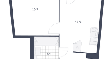 1-к. квартира, 36&nbsp;м²
