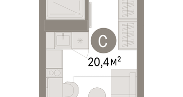 Студия, 20&nbsp;м²