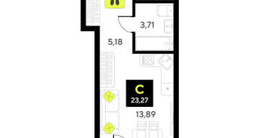 Студия, 22&nbsp;м²